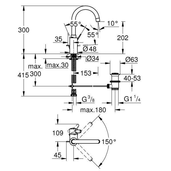 Eurosmart cosmopolitan - mitigeur lavabo - Grohe - 32830001