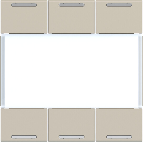 Enjoliveur 6 boutons poussoirs KNX gallery LED sand, plastique sable mat - Hager - WXE316S