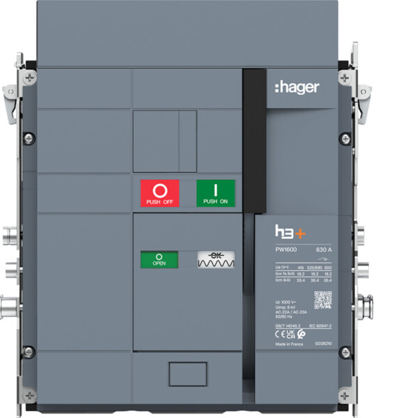 Interrupteur Sectionneur h3+ PW1600 3P 630A Débrochable - Hager - HY1W306DS