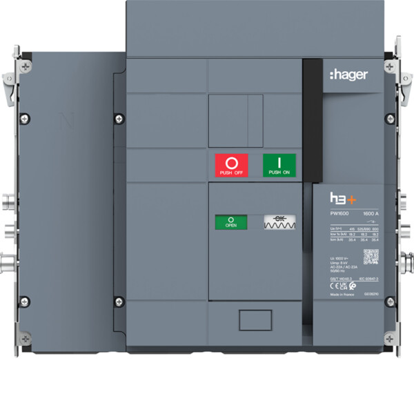 Interrupteur Sectionneur h3+ PW1600 4P 1600A Débrochable - Hager - HY1W416DS