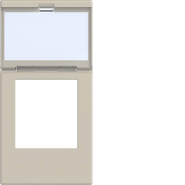 Enjoliveur rj45 porte étiquette gallery 1 module sand, plastique sable mat - Hager - WXD205S