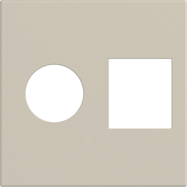 Enjoliveur prise tv+rj gallery 2 modules sand, plastique sable mat - Hager - WXD240S