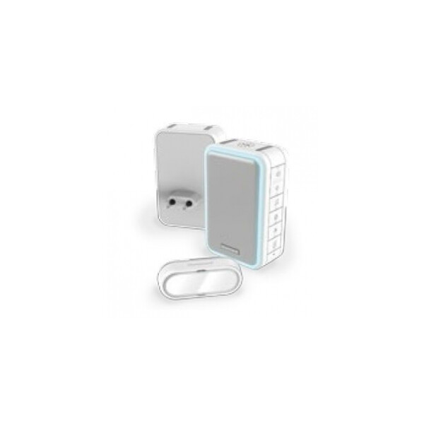 Kit Carillon Sans Fil Comprenant Un Carillon Enfichable Avec Halo Lumineux- Prise USB Et Bouton Poussoir DC315SP2L - Série 3 - Blanc - Honeywell Friedland - Honeywell Friedland - 967671
