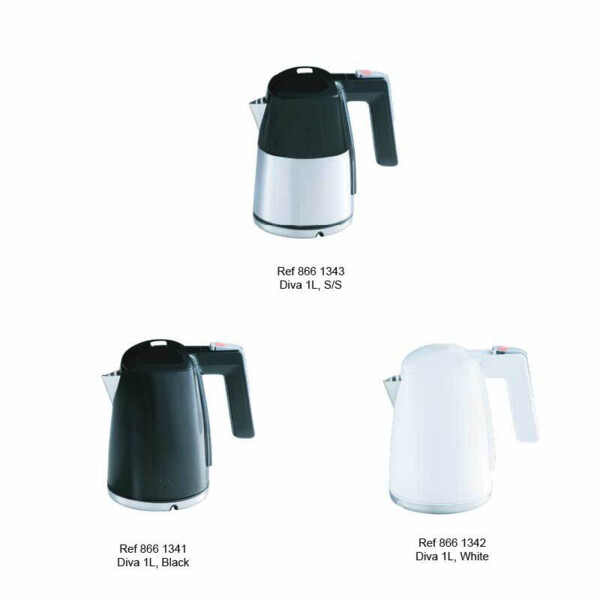Bouilloire diva 1l noire - JVD - 8661341