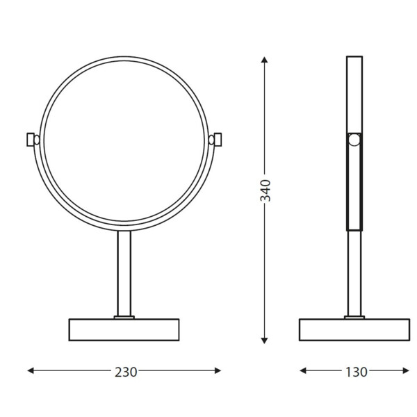 Miroir fiesta chromé sur pied - JVD - 8661514