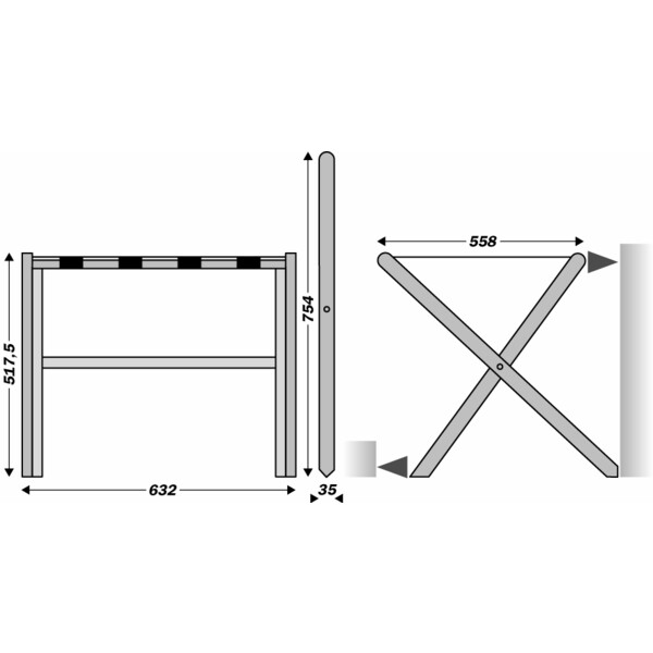Rack bagage rack x droit acajou - JVD - 866196