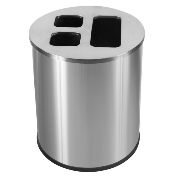 Collecteur 40l inox brossé 3 bacs - JVD - 8991005