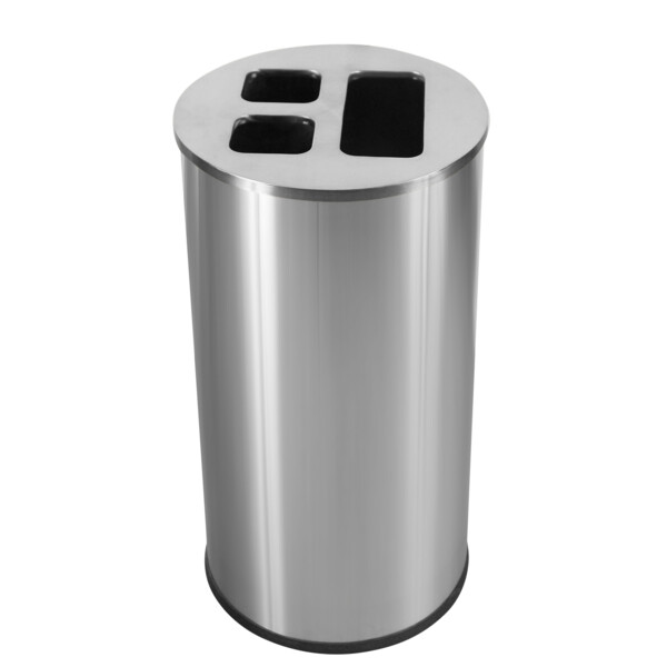 Collecteur 60l inox brossé 3 bacs - JVD - 8991081
