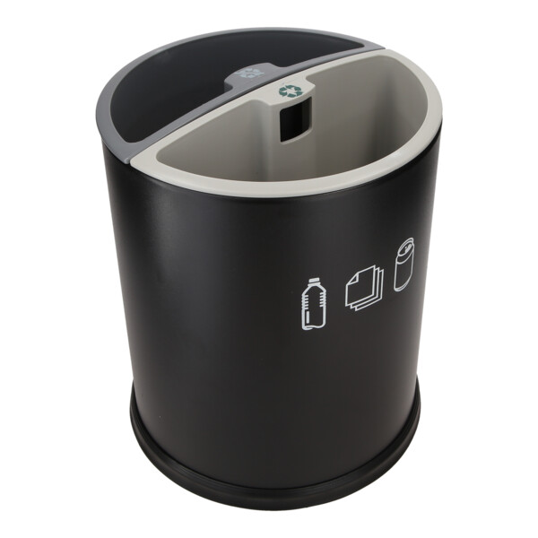 Corbeille tri ronde 2 bacs - JVD - 8991229