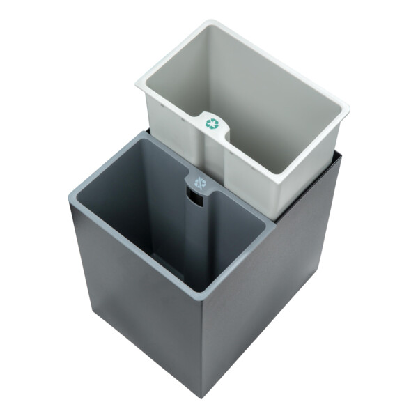 Corbeille tri rectangulaire 2 bacs - JVD - 8991261