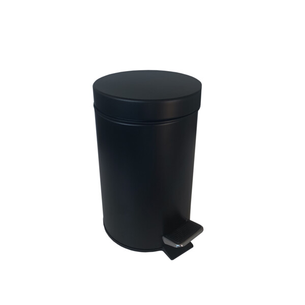 Collecteur à pédale 3l métal noir - JVD - 8991785