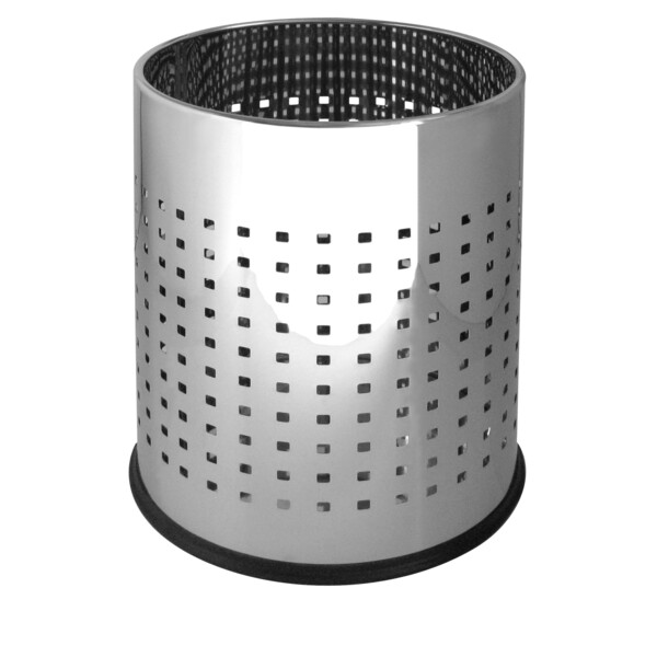 Corbeille ronde perforée 10l inox miroir - JVD - 899545