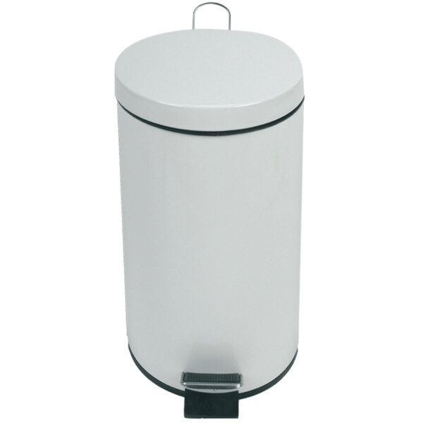 Collecteur à pédale 20l métal blanc - JVD - 899820