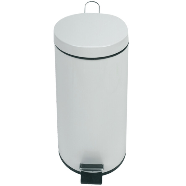 Collecteur à pédale 30l métal blanc - JVD - 899997