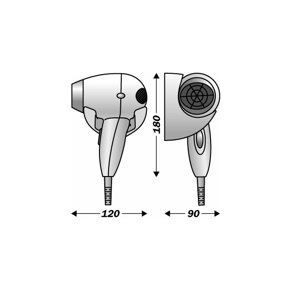 Sèche-cheveux paggio base blanc - JVD - 822284