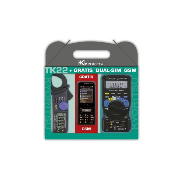Kit multimètre numérique et pince ampèremétrique avec téléphone offert - Kyoritsu - TK22