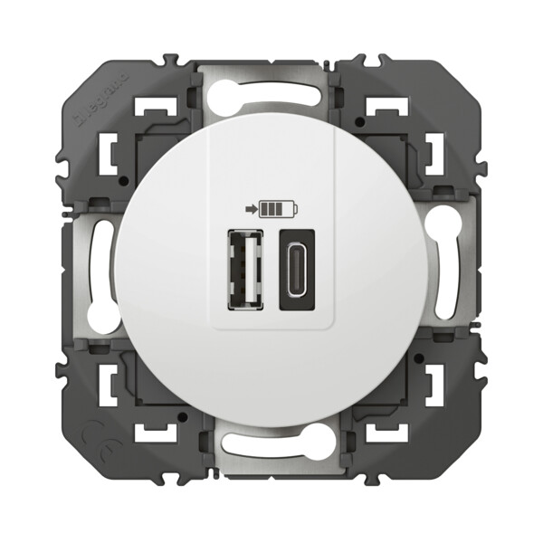 Legrand dooxie chargeur 2 usb a+a 2.4a 12 w blanc composable - Legrand - 095228