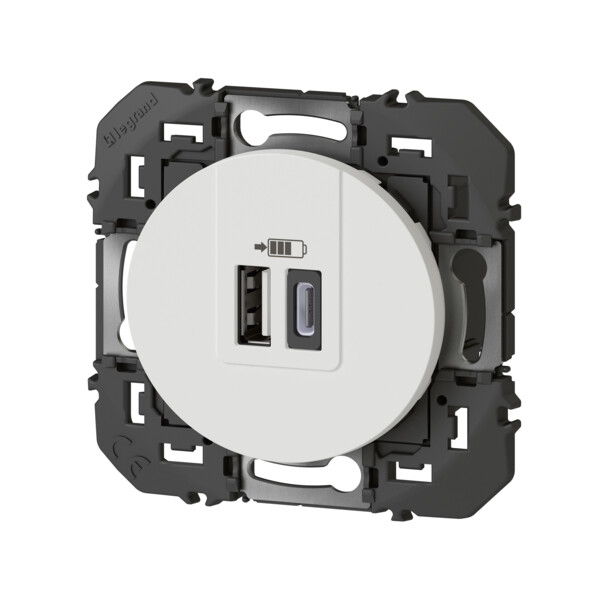 Legrand dooxie chargeur 2 usb a+a 2.4a 12 w blanc composable - Legrand - 095228
