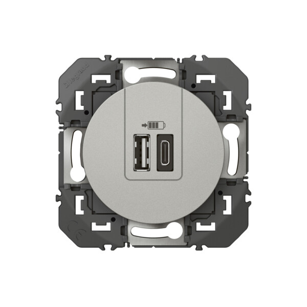 Legrand dooxie chargeur 2 usb a+c 3a 15 w alu composable - Legrand - 095258