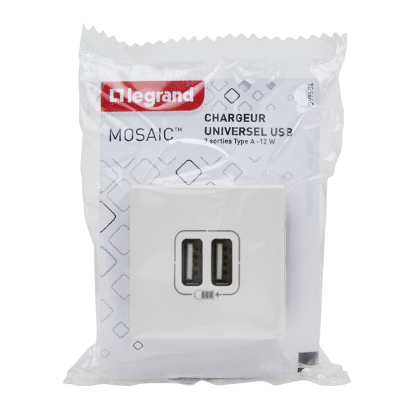 Prise Double USB 1500 mA - Blanc - Composable - Legrand - 099604