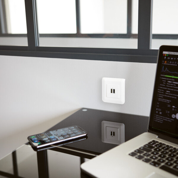Prise Double USB 1500 mA - Blanc - Composable - Legrand - 099604