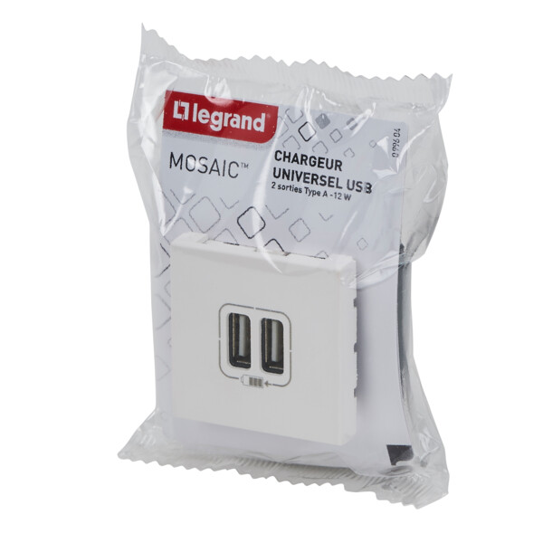 Prise Double USB 1500 mA - Blanc - Composable - Legrand - 099604