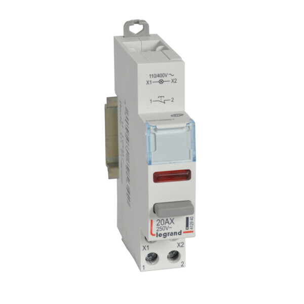 Poussoir - double fonction avec voyant 1 no + led rouge - 1 module - 110/400 v~ - Legrand - 412940
