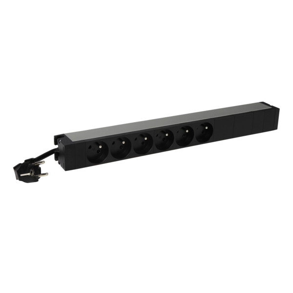 Pdu 19'' 1 u lcs² - 6x2p+t - cordon 3 m avec fiche 2p+t 16 a - Legrand - 646805