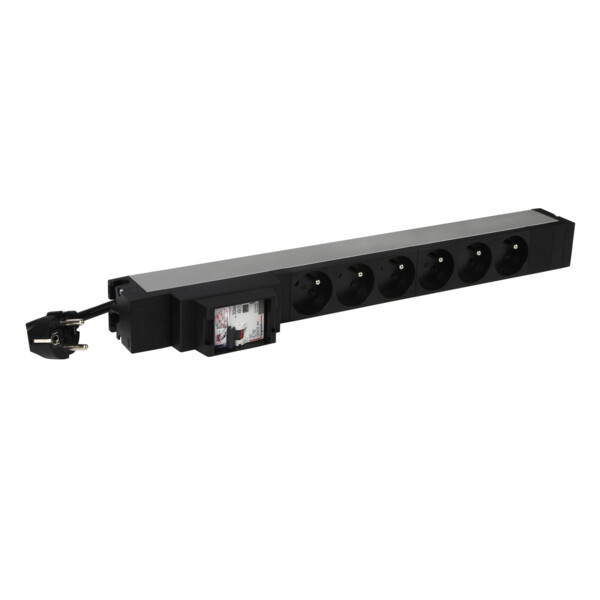 Pdu 19'' 1 u lcs² - 6x2p+t - disjoncteur différentiel 16 a 30 ma - Legrand - 646833