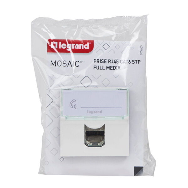 Legrand prise rj45 cat6 stp mosaic blanc composable 2 modules - Legrand - 099627