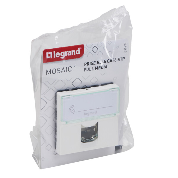 Legrand prise rj45 cat6 stp mosaic blanc composable 2 modules - Legrand - 099627