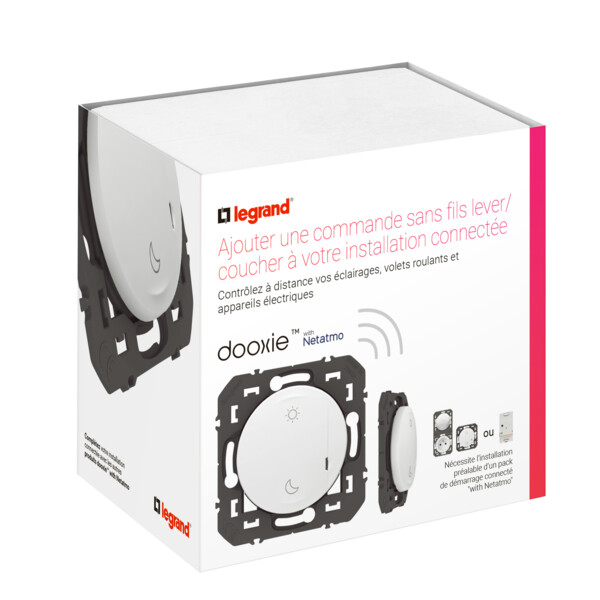 Commande sans fil Lever/Coucher Dooxie With Netatmo, blanc, compatible Home + Control - Legrand - 600084A