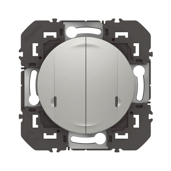 Interrupteur double connecté avec Neutre Dooxie 2x250W compatible Home + Control Netatmo - Legrand - 600182A