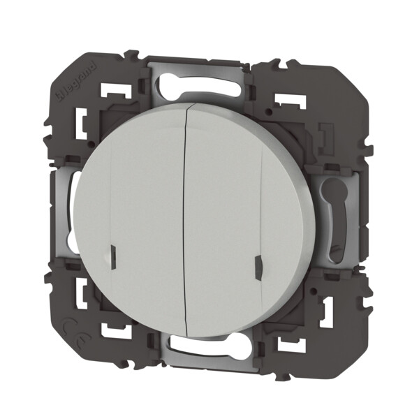 Interrupteur double connecté avec Neutre Dooxie 2x250W compatible Home + Control Netatmo - Legrand - 600182A