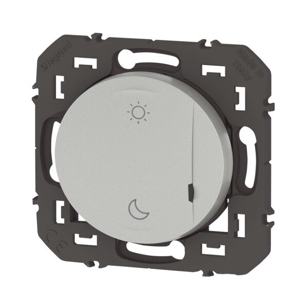 Commande sans fil Lever/Coucher Dooxie With Netatmo, effet alu, à équiper de plaque - Legrand - 600184A