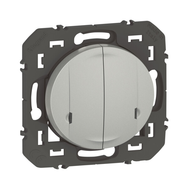 Commande Double Sans Fil pour Éclairage/Prise Dooxie With Netatmo - Effet Aluminium - Legrand - 600188A