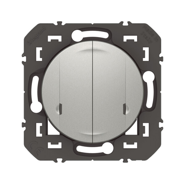 Commande Double Sans Fil pour Éclairage/Prise Dooxie With Netatmo - Effet Aluminium - Legrand - 600188A