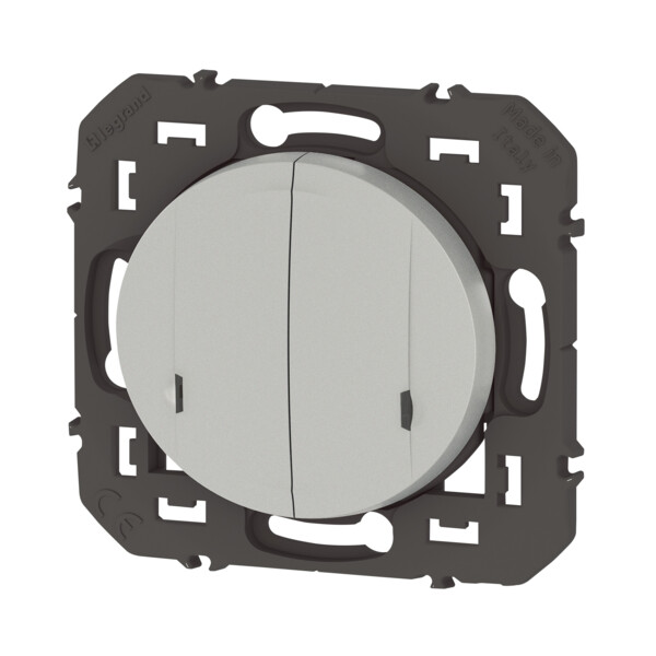 Commande Double Sans Fil pour Éclairage/Prise Dooxie With Netatmo - Effet Aluminium - Legrand - 600188A