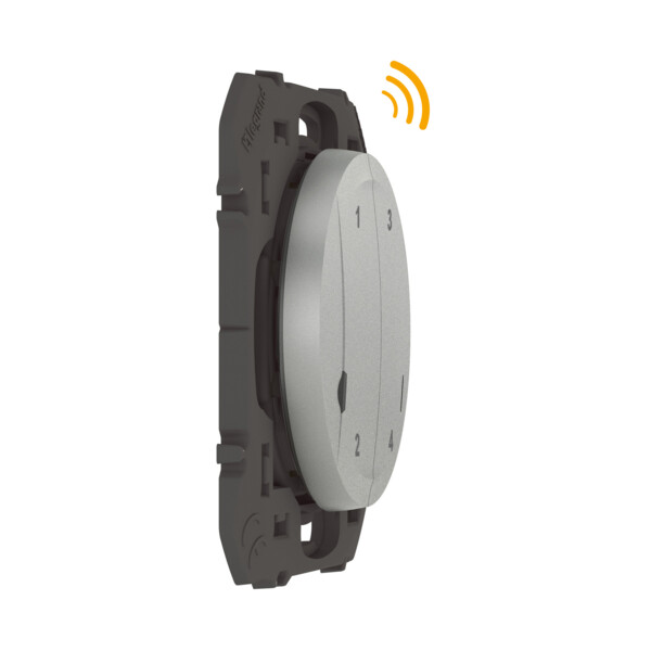 Commande sans fil 4 scénarios Dooxie Netatmo, effet alu, à équiper de plaque - Legrand - 600191A