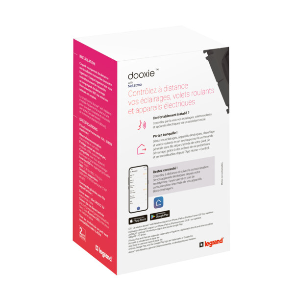 Pack de démarrage connecté Dooxie With Netatmo - Prise Control & Commande sans fil - Legrand - 600670A