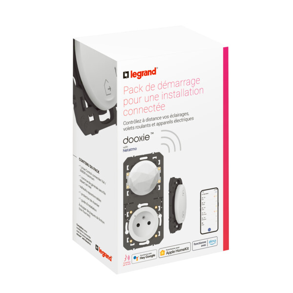 Pack de démarrage connecté Dooxie With Netatmo - Prise Control & Commande sans fil - Legrand - 600670A
