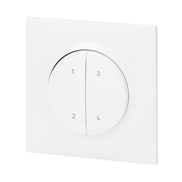Commande 4 scénarios sans fil ni pile Dooxie With Netatmo - Blanc, autonome et extra-plate - Legrand - 600091L