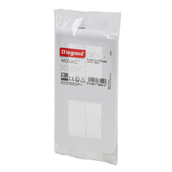 Legrand - mosaic plaque 2x2 modules montage vertical blanc - Legrand - 200943
