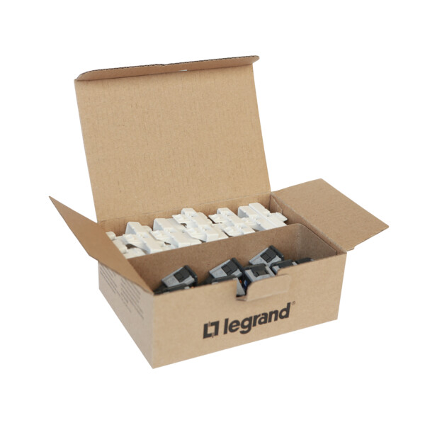 Lot de 10 connecteurs rj45 catégorie 6 ftp avec plastron 2 modules - blanc - Legrand - 632902