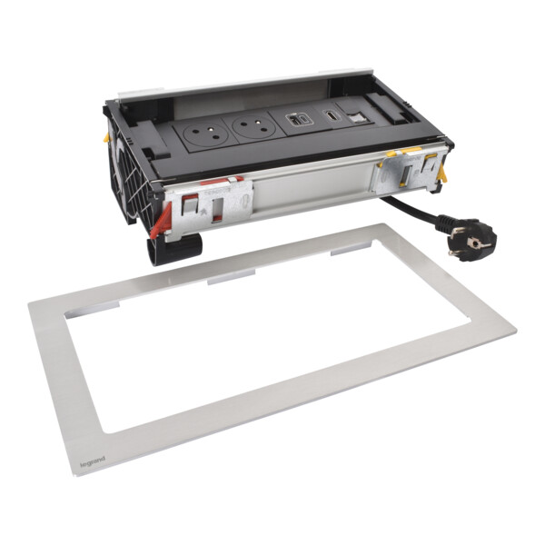 Flip-up incara 2x2p+t surface + usb a+c +rj45 + hdmi - 8 modules métal - Legrand - 654851