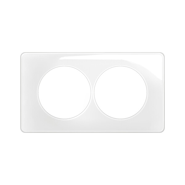 Plaque 2 postes blanc emaillé - entr.57mm - Legrand - CP0026