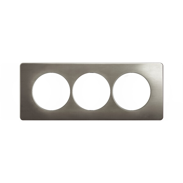 Plaque 3 postes acier satiné - entr.57mm - Legrand - CP1827