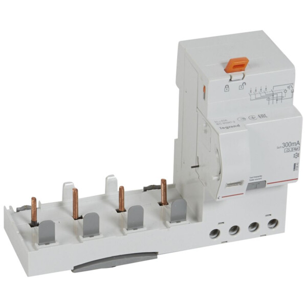 Bloc différentiel adaptable dx³ - à vis - 4p - 400 v~ - 63 a - type F - 300 ma - Legrand - 410640