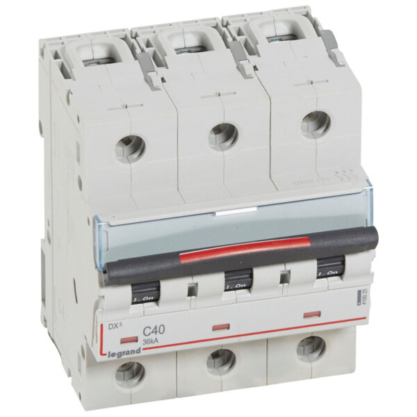 Disjoncteur magnéto-thermique dx³ - 3p - 40 a - 36 ka - courbe c - Legrand - 410025