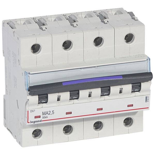 Disjoncteur magnétique seul dx³-ma - 4p - 2,5 a - 50 ka - courbe ma - Legrand - 410257